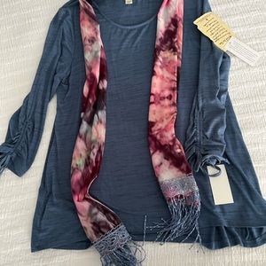 Pretty blue top with scarf